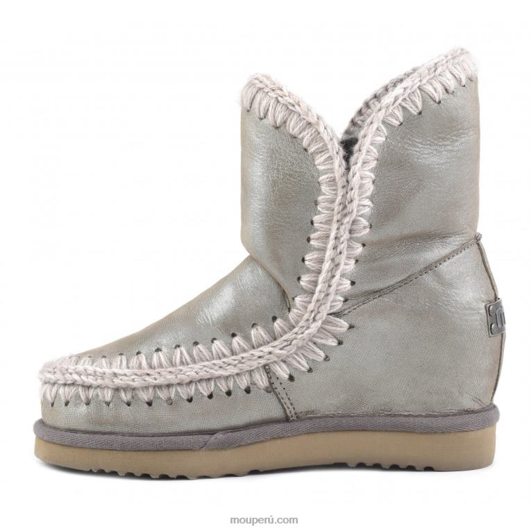 cuña interior esquimal corta mujer 8DRXZ534 gris elefante con micropurpurina Mou