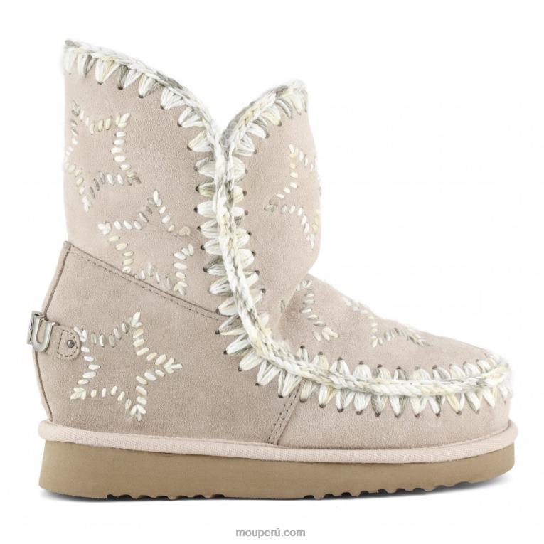 cuña interior lana estrellas bordadas mujer 8DRXZ536 beige rosa Mou