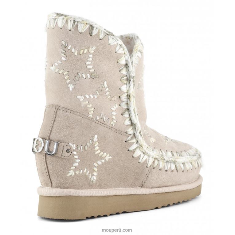 cuña interior lana estrellas bordadas mujer 8DRXZ536 beige rosa Mou