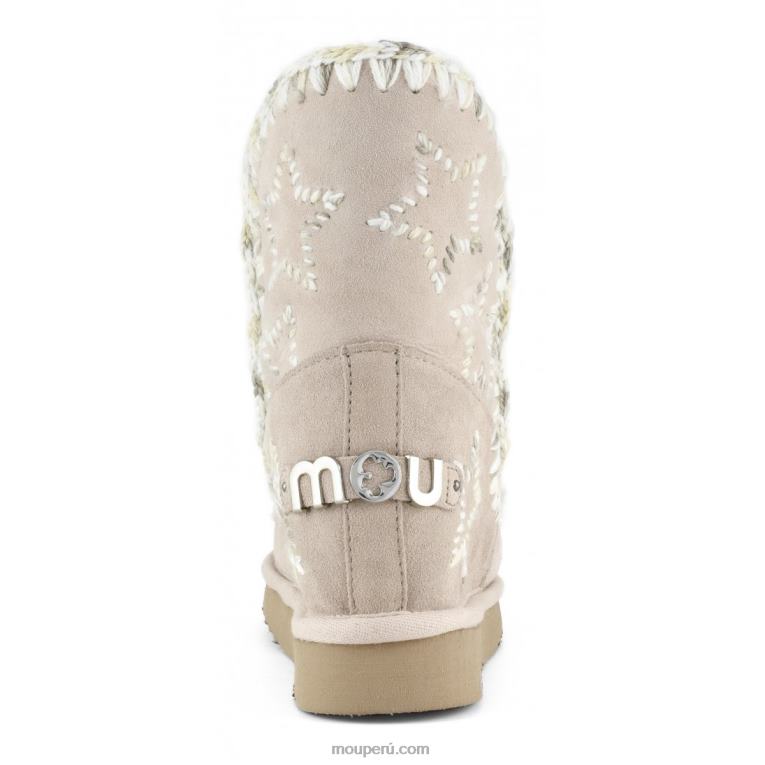 cuña interior lana estrellas bordadas mujer 8DRXZ536 beige rosa Mou