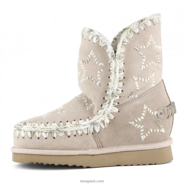 cuña interior lana estrellas bordadas mujer 8DRXZ536 beige rosa Mou