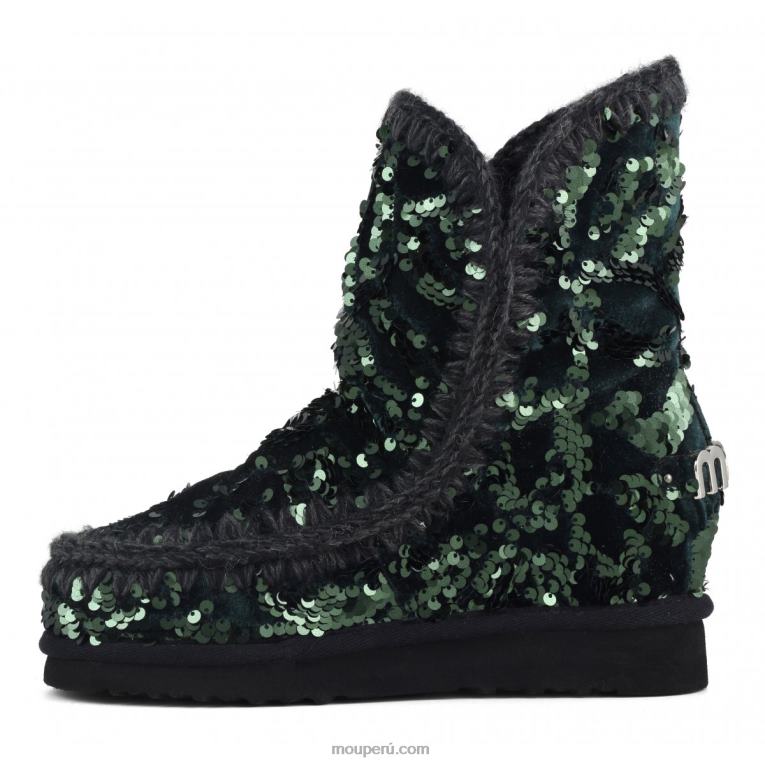 lentejuelas iridiscentes cuña interior mujer 8DRXZ544 lentejuelas iridiscentes verdes sobre terciopelo Mou