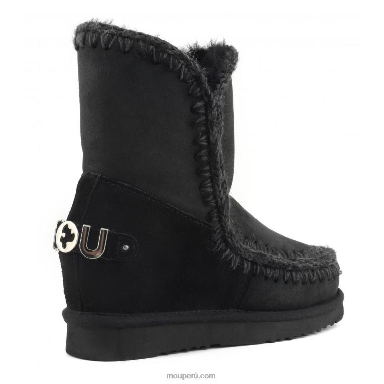 logotipo metálico corto con cuña interior mujer 8DRXZ558 negro Mou