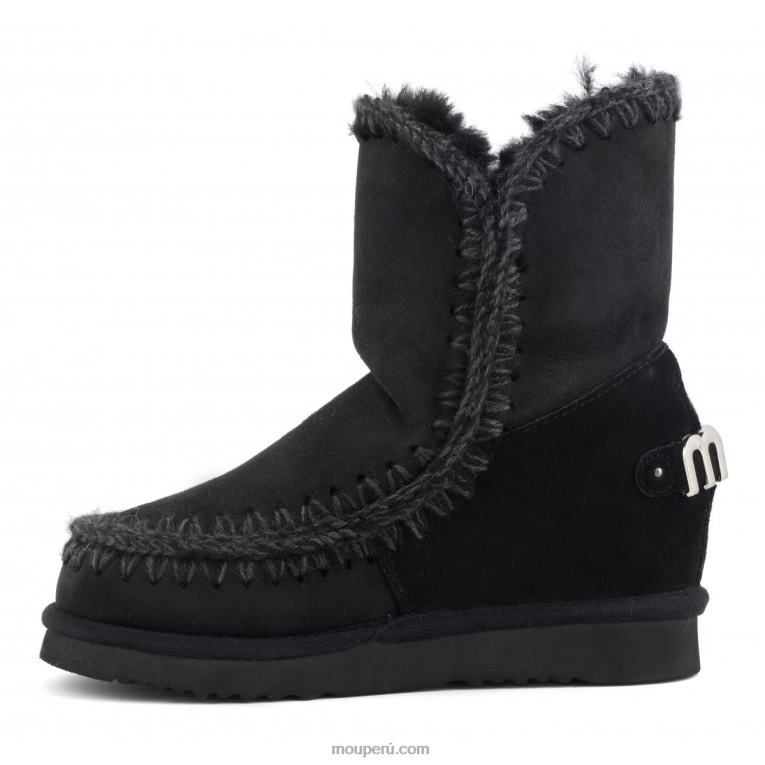 logotipo metálico corto con cuña interior mujer 8DRXZ558 negro Mou