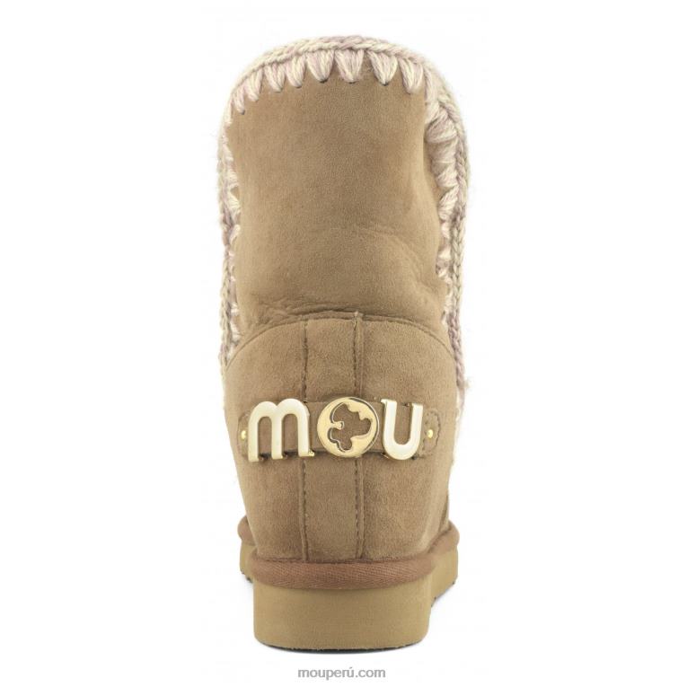 logotipo metálico corto con cuña interior mujer 8DRXZ560 marrón rosa Mou