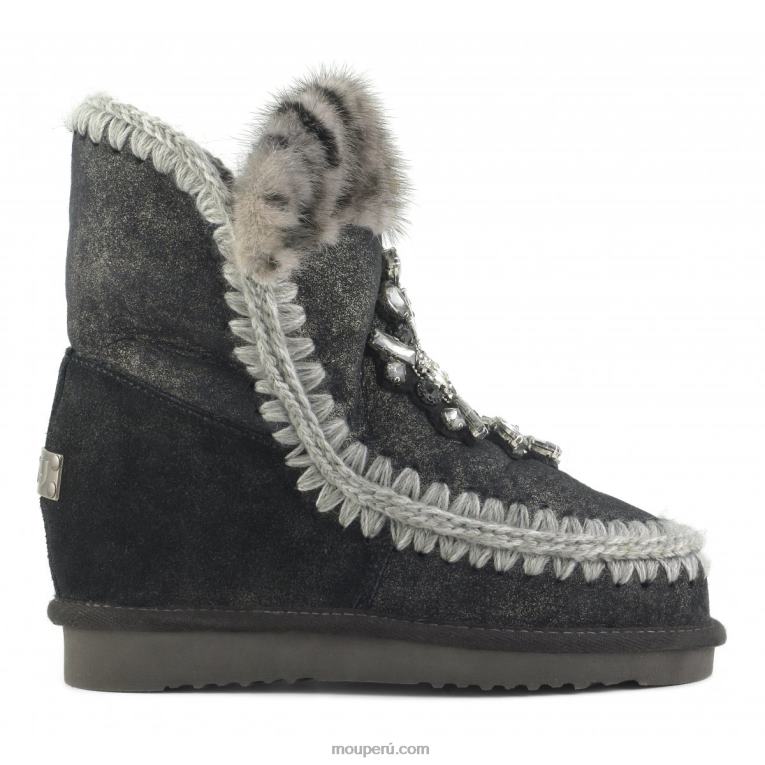 parche de corazón de cuña interior mujer 8DRXZ546 polvo negro Mou