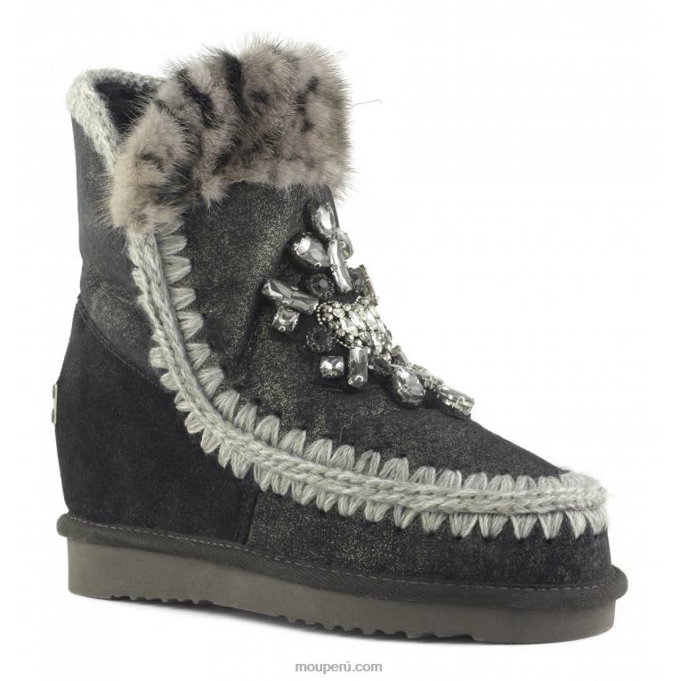 parche de corazón de cuña interior mujer 8DRXZ546 polvo negro Mou