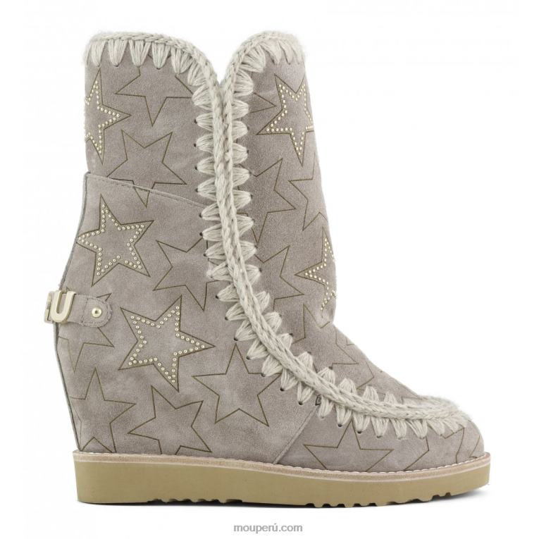 punta francesa con estrellas láser y microtachuelas mujer 8DRXZ569 elefante gris Mou