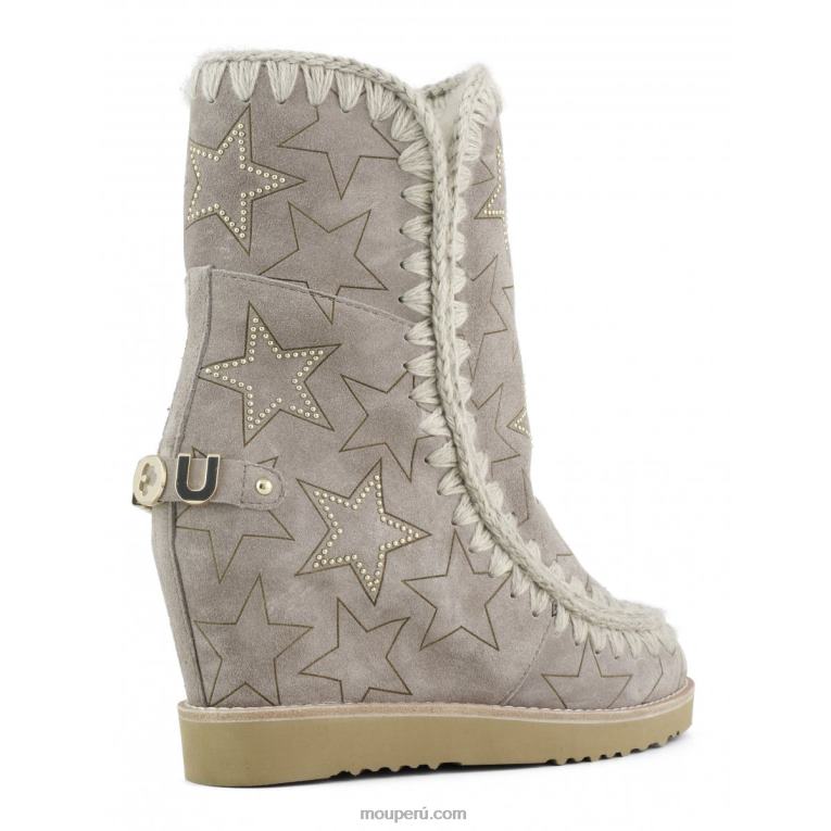 punta francesa con estrellas láser y microtachuelas mujer 8DRXZ569 elefante gris Mou