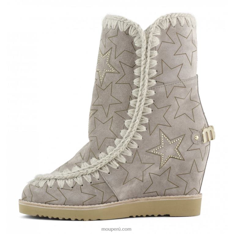 punta francesa con estrellas láser y microtachuelas mujer 8DRXZ569 elefante gris Mou