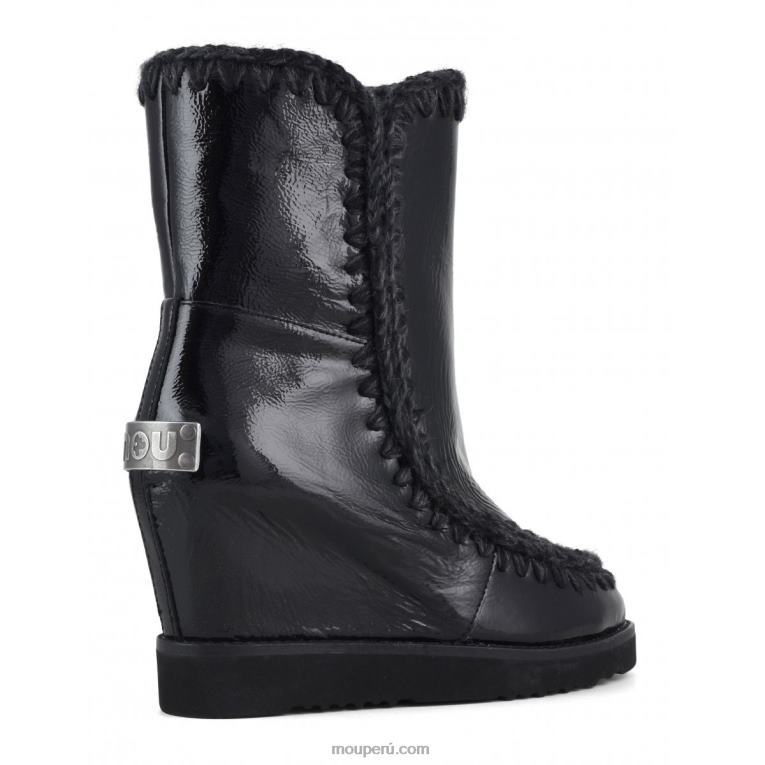 shorts con puntera francesa mujer 8DRXZ577 charol negro Mou