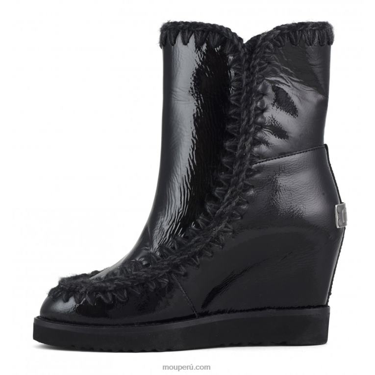 shorts con puntera francesa mujer 8DRXZ577 charol negro Mou