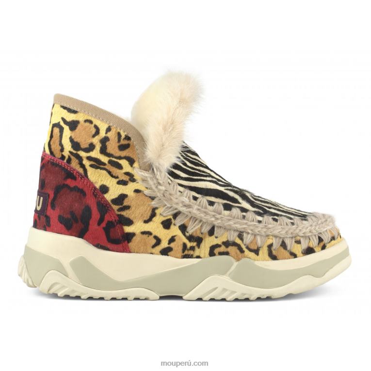 Entrenador esquimal piel de caballo mixta mujer 8DRXZ687 cebra negro blanco Mou