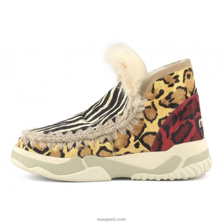 Entrenador esquimal piel de caballo mixta mujer 8DRXZ687 cebra negro blanco Mou