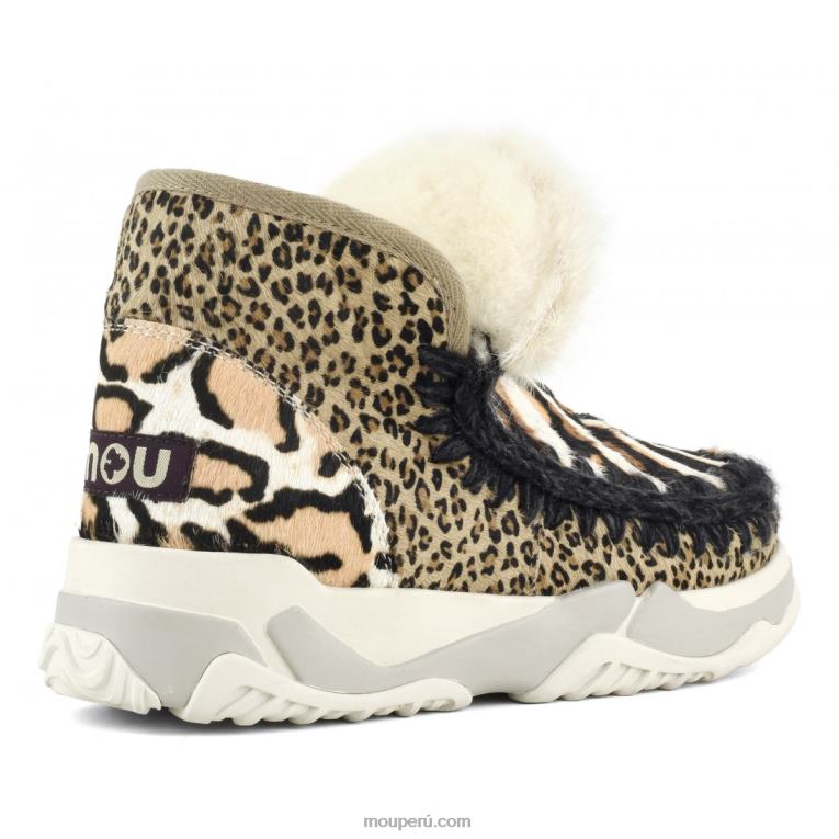 Entrenador esquimal piel de caballo mixta mujer 8DRXZ689 cebra blanco-negro con naranja Mou