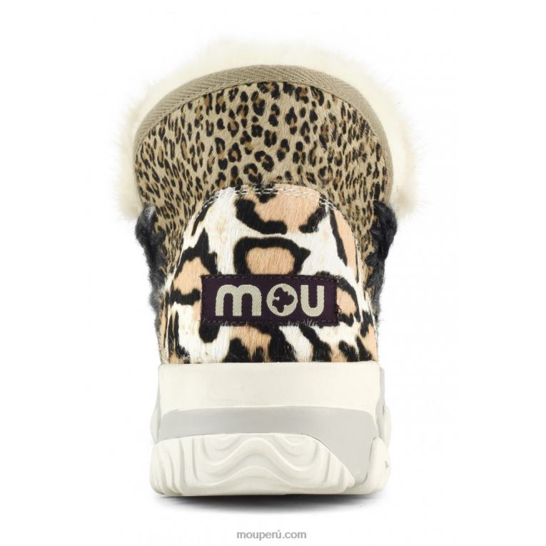 Entrenador esquimal piel de caballo mixta mujer 8DRXZ689 cebra blanco-negro con naranja Mou