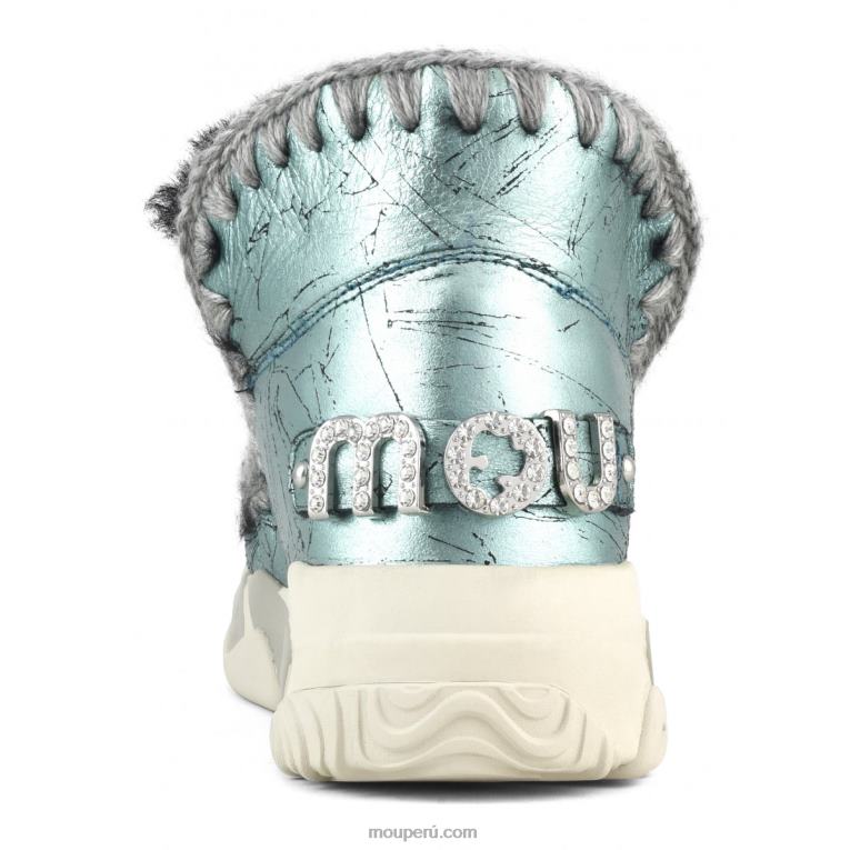 diamantes de imitación entrenador esquimal mujer 8DRXZ694 verde metalizado envejecido Mou