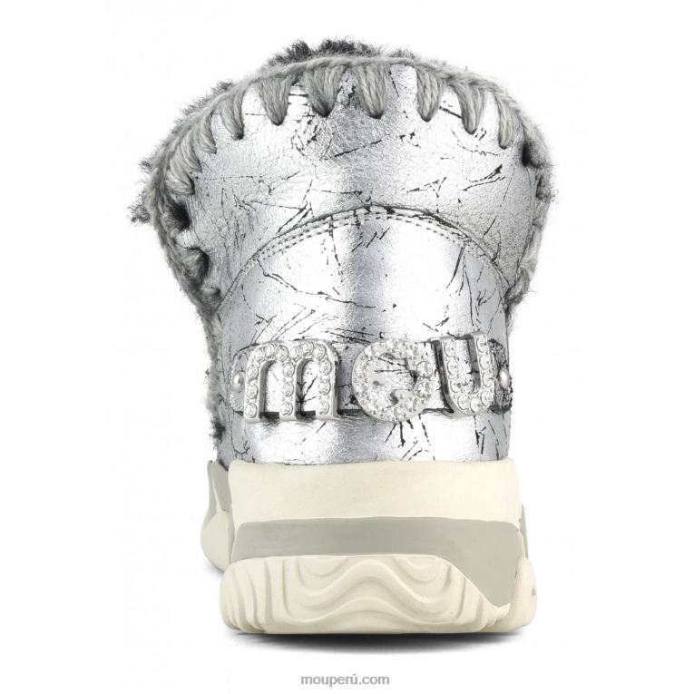 diamantes de imitación entrenador esquimal mujer 8DRXZ695 plata metalizada envejecida Mou