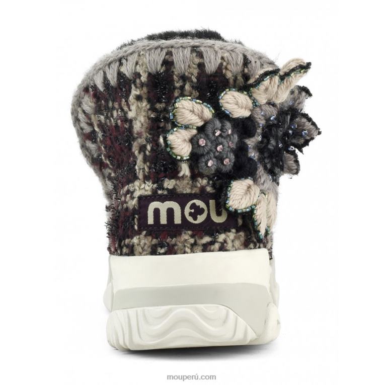 flor de tartán entrenador esquimal mujer 8DRXZ703 tartán lurex burdeos Mou