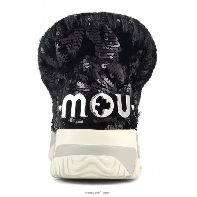 lentejuelas de entrenador esquimal mujer 8DRXZ704 lentejuelas iridiscentes azul negro sobre negro Mou