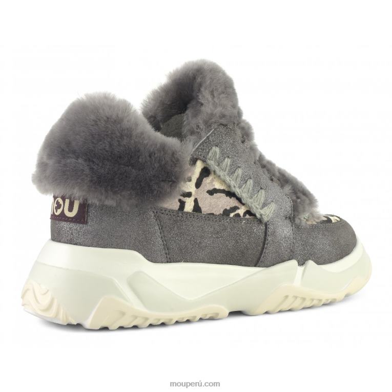 zapatilla esquimal con cordones mujer 8DRXZ706 polvo de hierro Mou