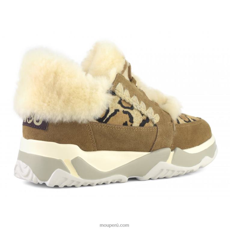 zapatilla esquimal con cordones mujer 8DRXZ707 coñac Mou