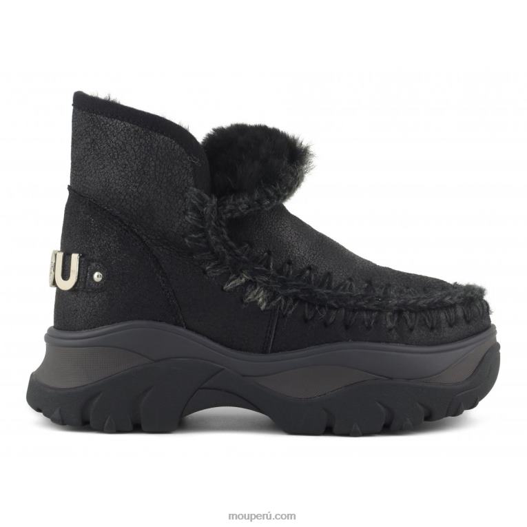 zapatilla gruesa esquimal mujer 8DRXZ722 agrietado negro/gris Mou