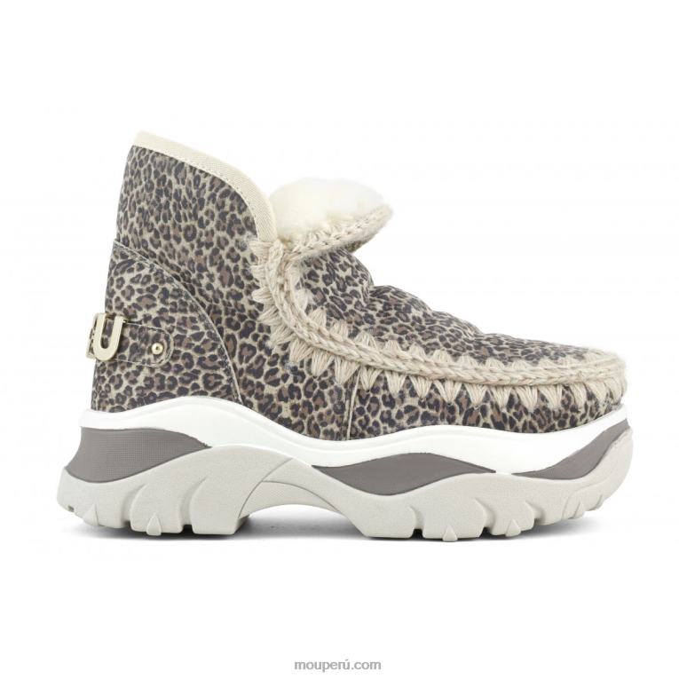 zapatilla gruesa esquimal mujer 8DRXZ723 cuero de guepardo pequeño Mou