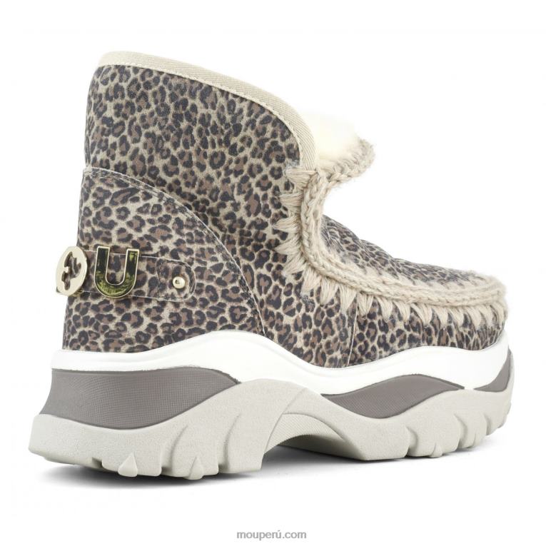 zapatilla gruesa esquimal mujer 8DRXZ723 cuero de guepardo pequeño Mou