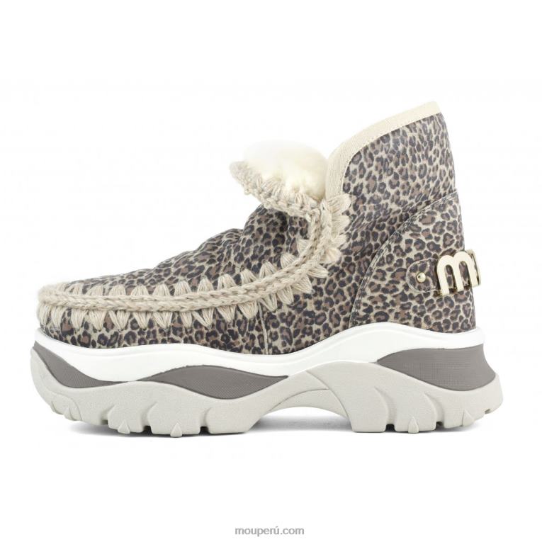 zapatilla gruesa esquimal mujer 8DRXZ723 cuero de guepardo pequeño Mou