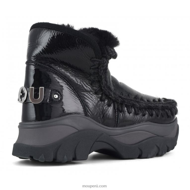 zapatilla gruesa esquimal mujer 8DRXZ725 charol negro Mou