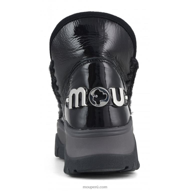 zapatilla gruesa esquimal mujer 8DRXZ725 charol negro Mou