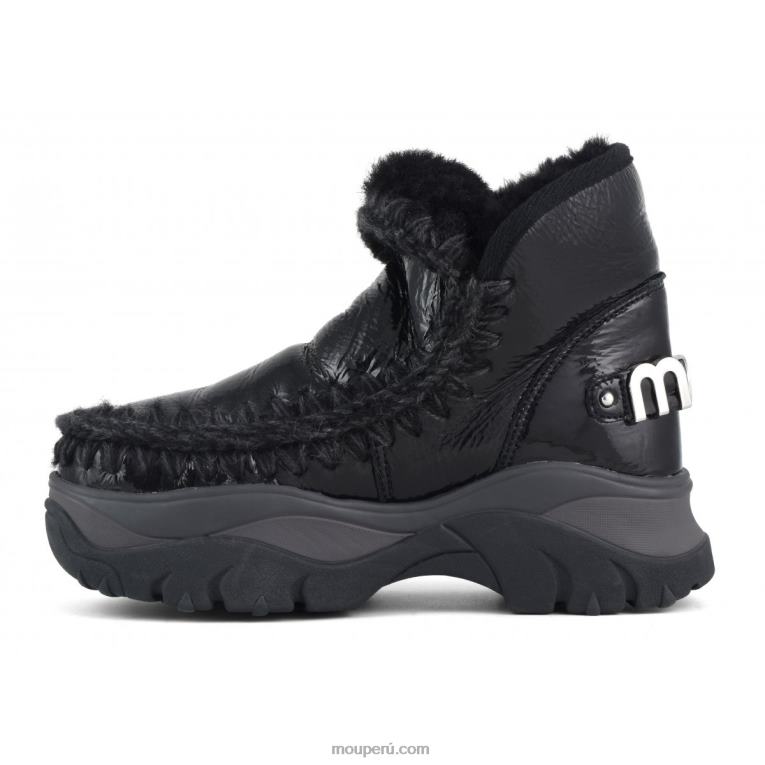 zapatilla gruesa esquimal mujer 8DRXZ725 charol negro Mou