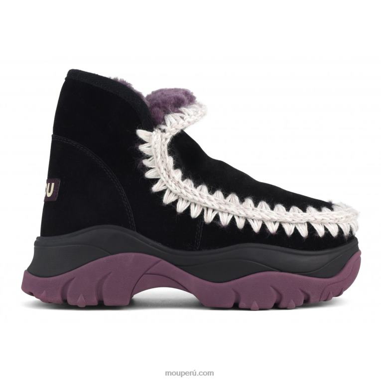 zapatillas esquimales gruesas mujer 8DRXZ715 forro negro/morado Mou