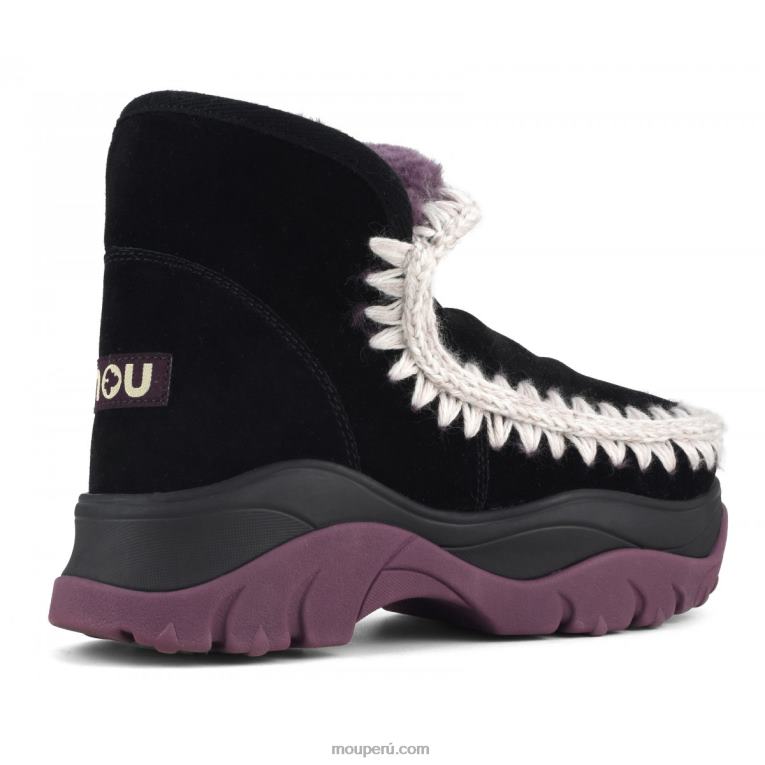 zapatillas esquimales gruesas mujer 8DRXZ715 forro negro/morado Mou