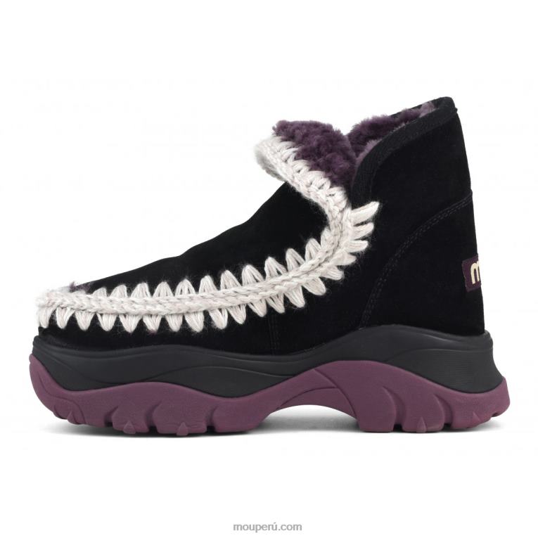 zapatillas esquimales gruesas mujer 8DRXZ715 forro negro/morado Mou