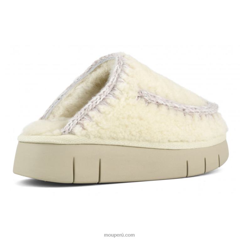 rebote zueco rizado piel de oveja mujer 8DRXZ530 vainilla Mou