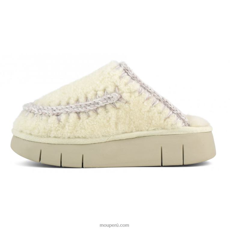 rebote zueco rizado piel de oveja mujer 8DRXZ530 vainilla Mou