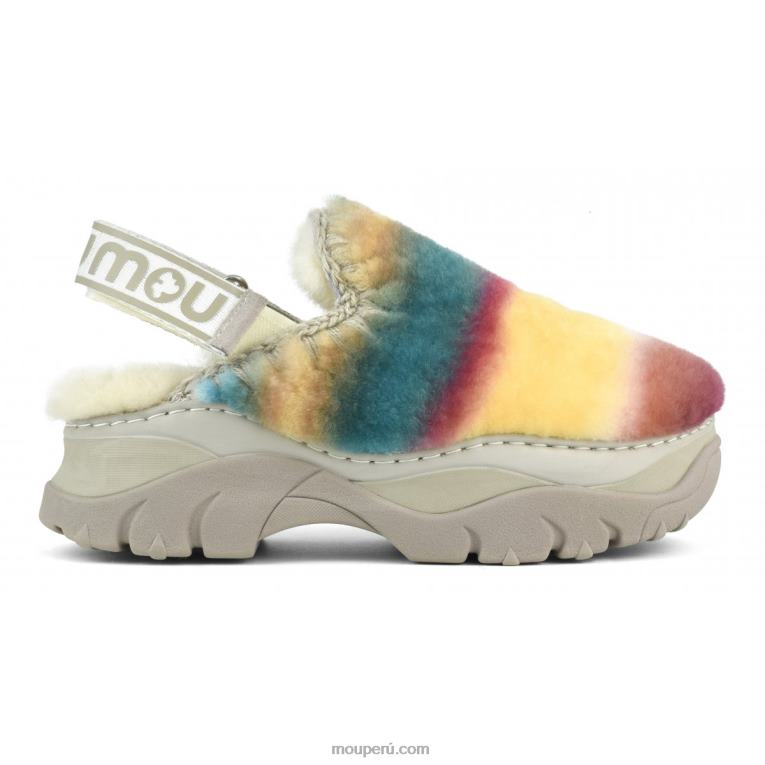 zueco grueso con correa trasera mujer 8DRXZ522 mezclar verde Mou