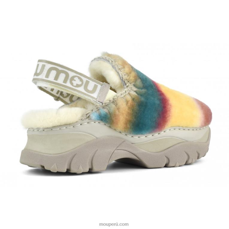 zueco grueso con correa trasera mujer 8DRXZ522 mezclar verde Mou