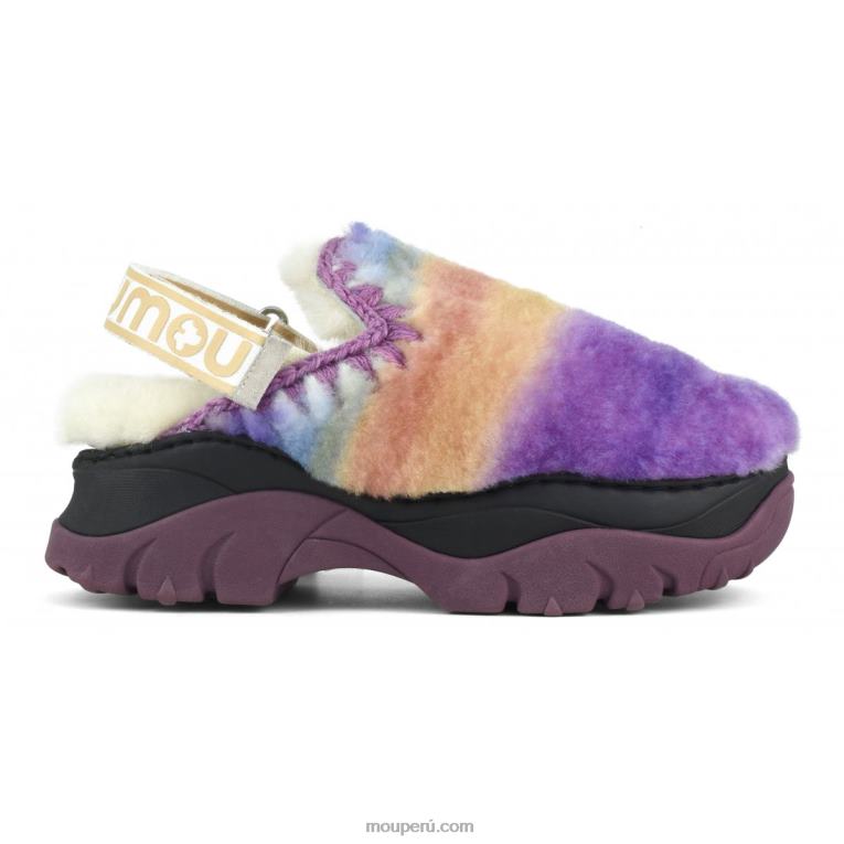 zueco grueso con correa trasera mujer 8DRXZ523 mezclar morado Mou