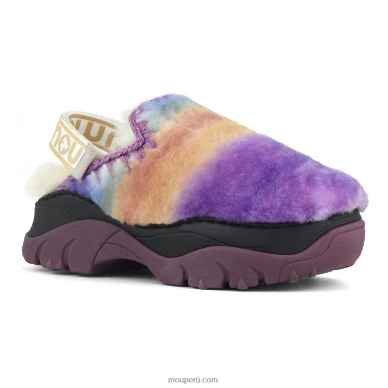 zueco grueso con correa trasera mujer 8DRXZ523 mezclar morado Mou