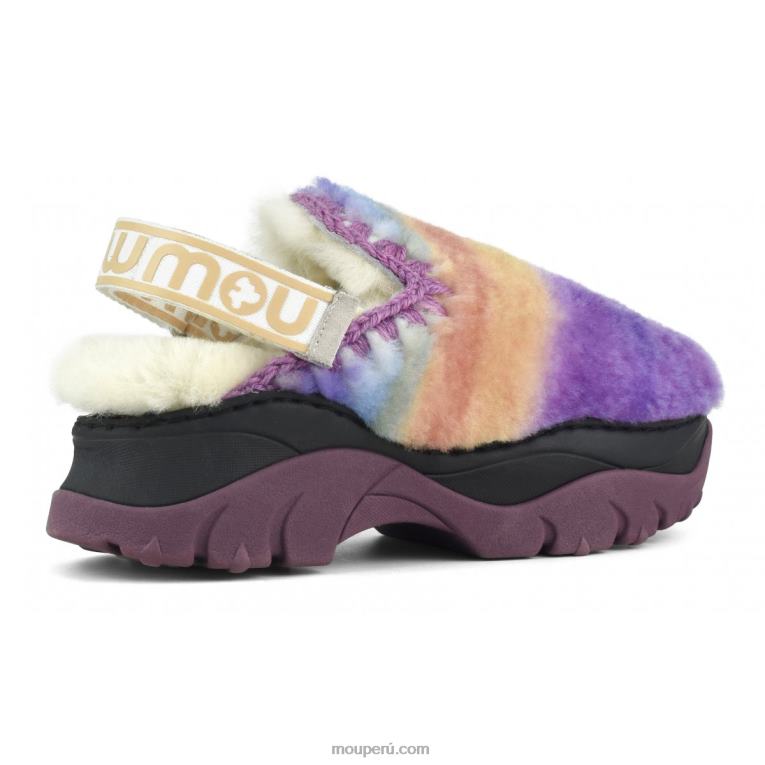 zueco grueso con correa trasera mujer 8DRXZ523 mezclar morado Mou