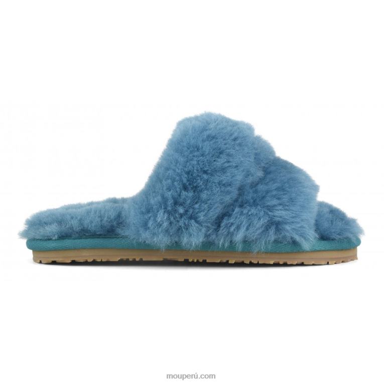 Slipper 2 rayas pelo borrego mujer 8DRXZ455 golfo de vizcaya Mou