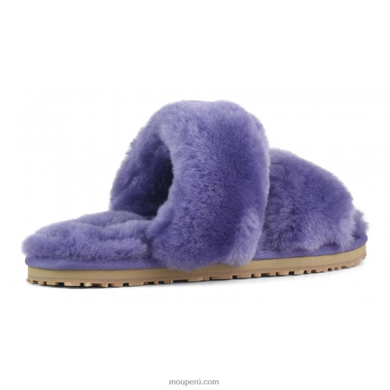 Slipper 2 rayas pelo borrego mujer 8DRXZ456 púrpura crepúsculo Mou
