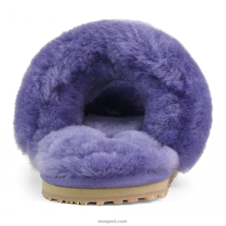 Slipper 2 rayas pelo borrego mujer 8DRXZ456 púrpura crepúsculo Mou