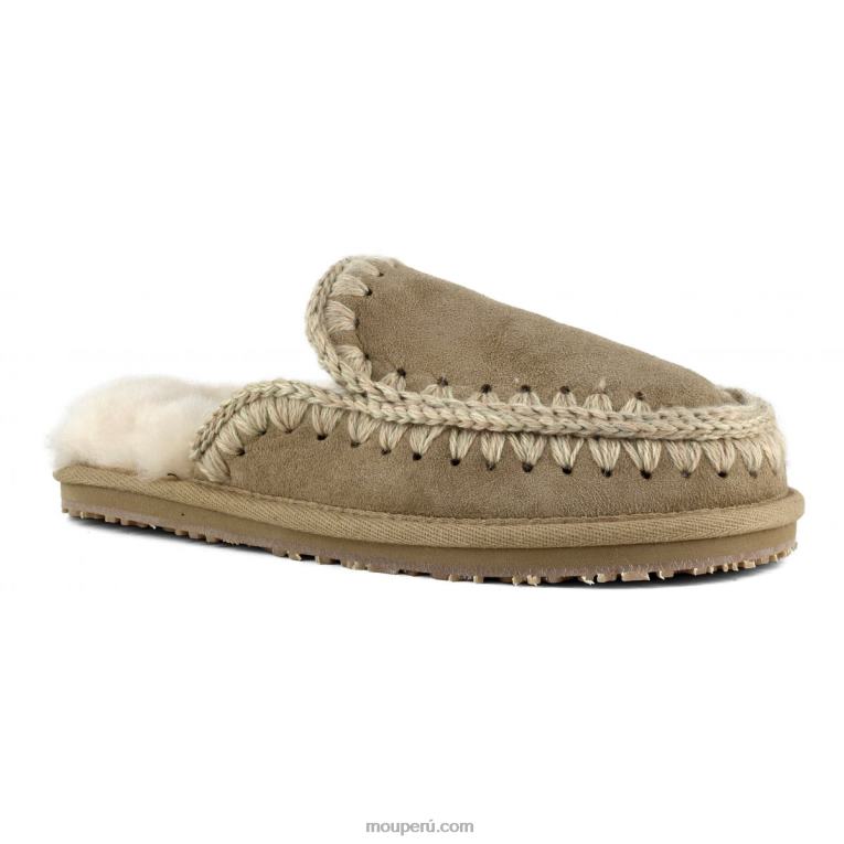 Zapatilla ante entera punto esquimal mujer 8DRXZ427 camello Mou