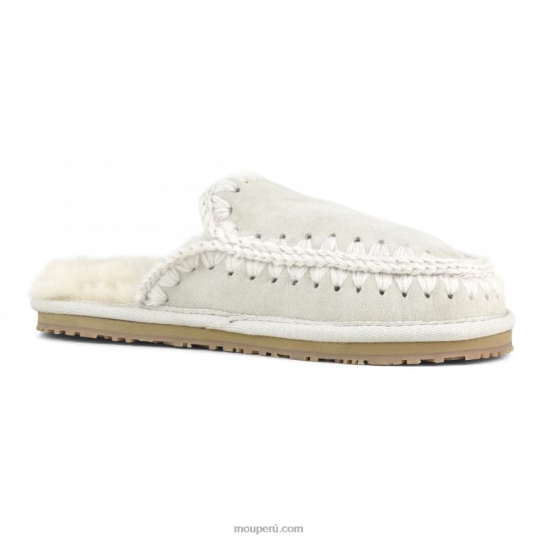 Zapatilla ante entera punto esquimal mujer 8DRXZ433 abedul de plata Mou