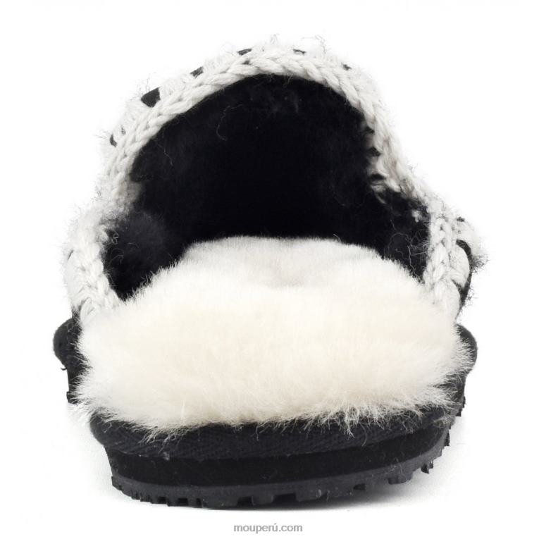 Zapatilla ante punto esquimal mujer 8DRXZ440 ante negro Mou