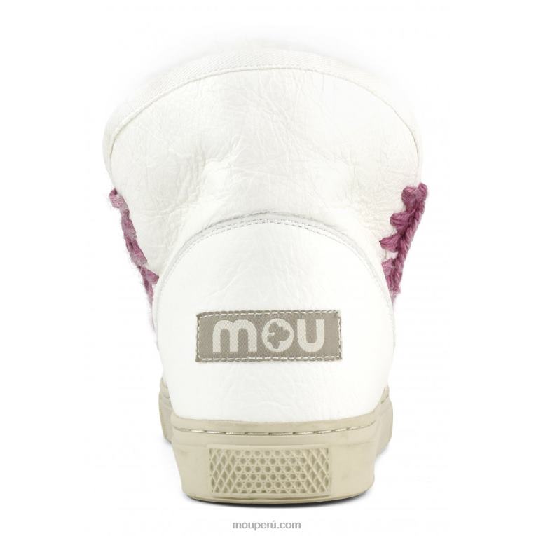 Zapatilla esquimal pespuntes combinados mujer 8DRXZ597 blanco ceroso Mou